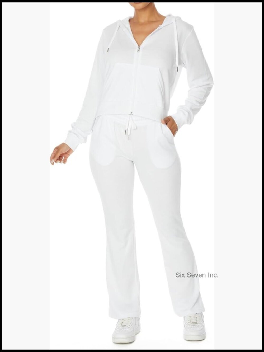 2 Piece Zip Up Hoodie & Boot Cut Sweatpants Lounge Set